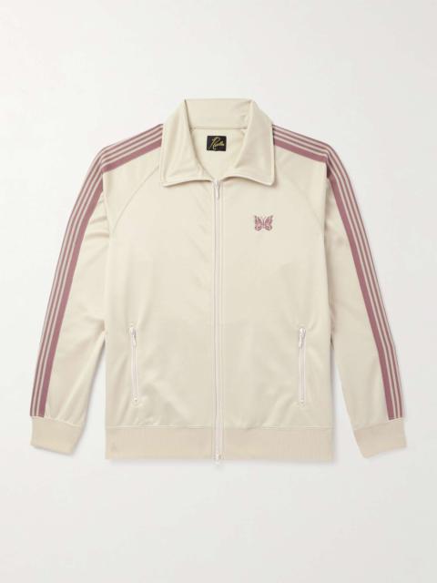 Webbing-Trimmed Logo-Embroidered Tech-Jersey Track Jacket