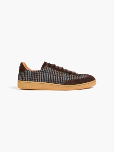 Paul Smith Como houndstooth tweed and suede sneakers