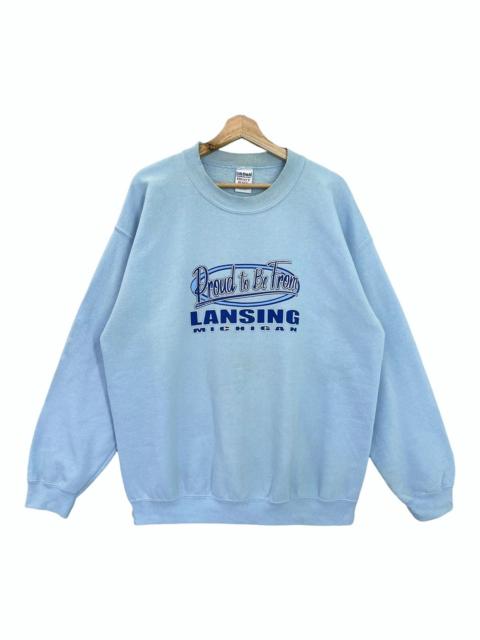 Other Designers Japanese Brand - Vintage Lansing Michigan Big Logo Crewneck Sweatshirt Size L