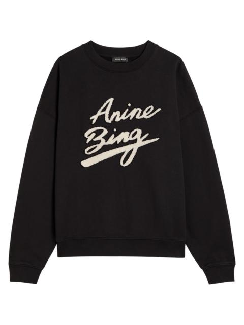 ANINE BING Anine Bing Miles Logo-appliquéd Cotton Sweatshirt