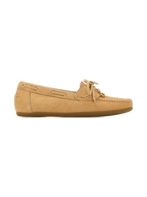 FERRAGAMO Beige Suede Flippy Loafers