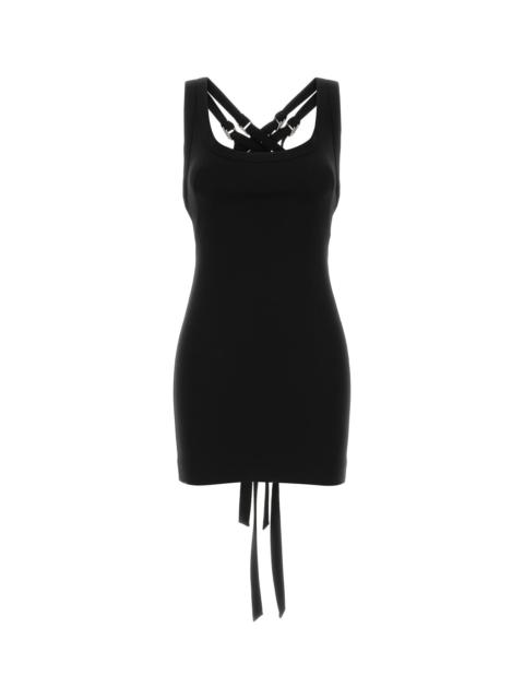 THE ATTICO Black jersey mini dress