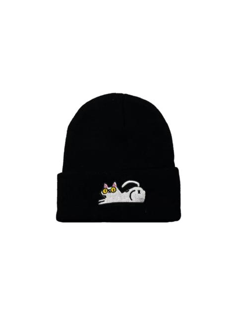 Other Designers Y2K White Cat Kitty Black Beanies Winter Warm Hat Cute Embroidery Cap Adult Kid