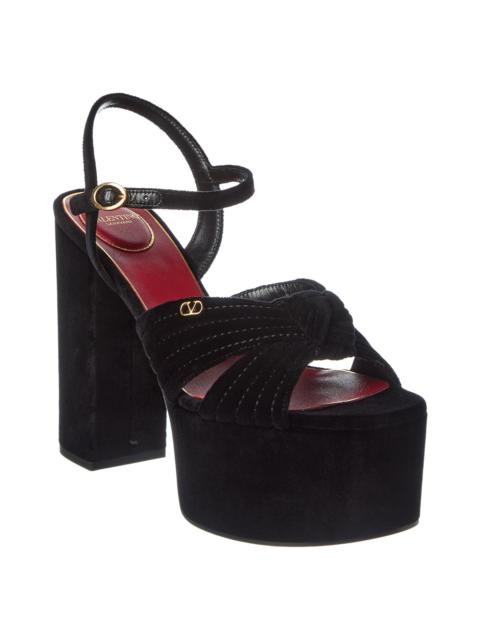 Valentino Valentino Crasher 125 Velvet Platform Sandal