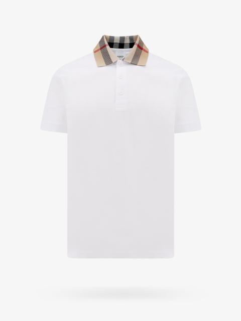 Burberry Burberry Cotton Polo Shirt With Check Collar Detail