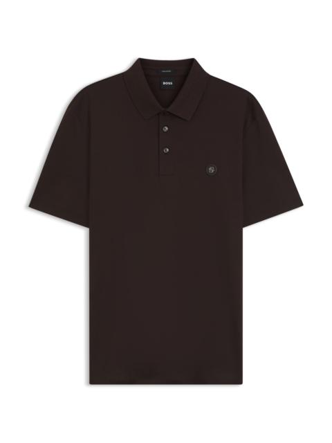 BOSS MERCERIZED-COTTON POLO SHIRT WITH DOUBLE B MONOGRAM