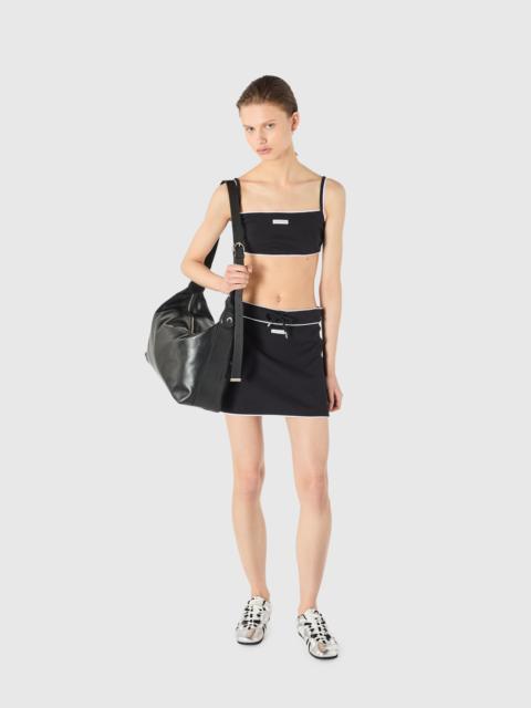 Marine Serre Light ribbed jersey fine straps bra organic cotton