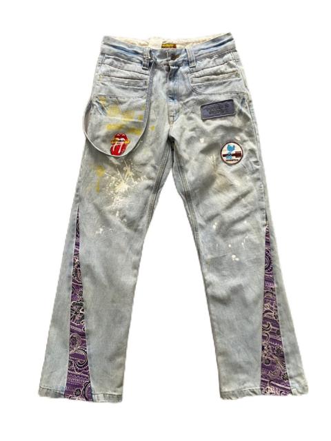 Other Designers If Six Was Nine × Japanese Brand × The Rolling Stones - JAPAN BRAND JOGE MARTIN DISTRESS PAINTED BANDANA DENIM
