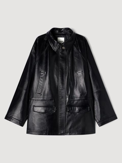 Sandro SMOOTH LEATHER JACKET
