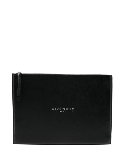 Givenchy Givenchy Large Antigona Stamped Logo Leather Clutch Bag