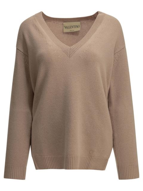 Valentino Valentino V-neck Cashmere Sweater Pink Women
