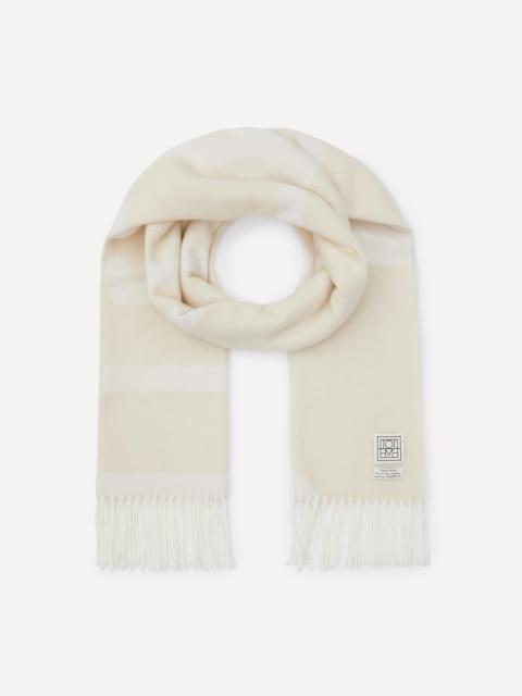Totême Monogram Jacquard Wool Fringed Scarf