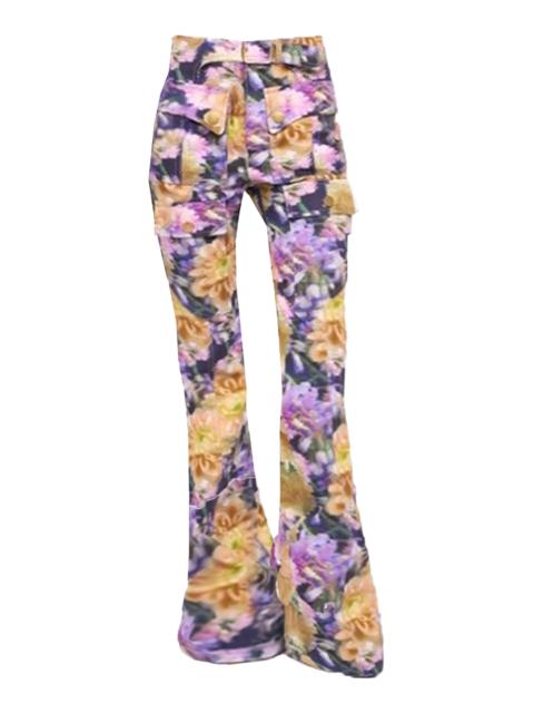 Zimmermann Luna Floral Drill Cotton Flared Pants purple