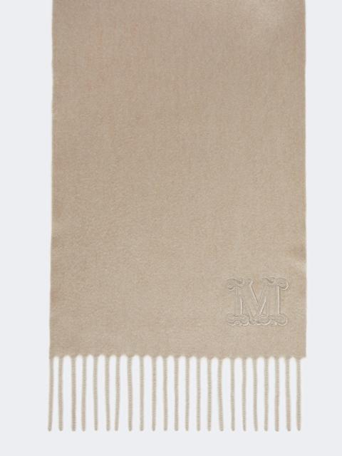 Max Mara Pure cashmere stole with Monogram detail - SAND