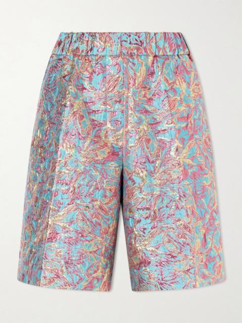 Dries Van Noten Printed Cotton-blend Jacquard Shorts