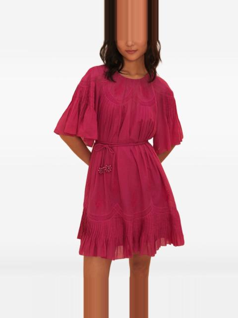 FARM RIO cotton pleated midi dress