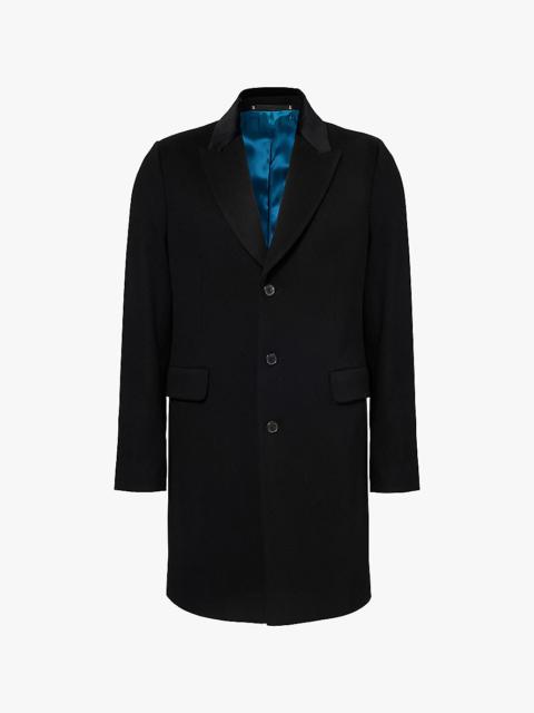 Tuxedo tailored-fir wool and cashmere-blend coat