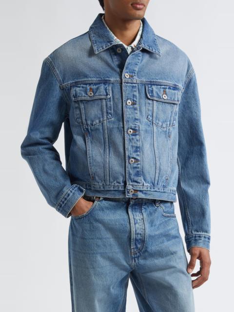 JACQUEMUS Jacquemus La Veste de-Nîmes Denim Trucker Jacket in Blue/Tabac at Nordstrom