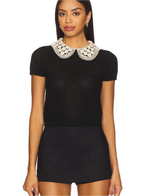 Alice + Olivia Ciara Short Sleeve Pullover With Collar