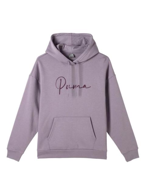 PUMA (WMNS) PUMA Tonal Script Hoodie 'Purple' 684401-30