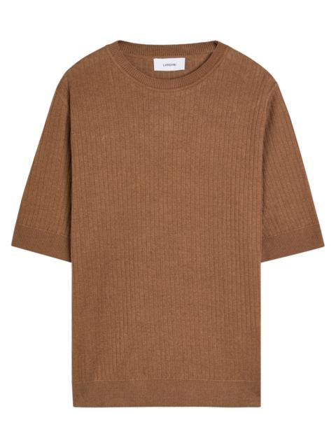 LARDINI Lardini Ribbed Fine-knit Flax and Cotton-blend T-shirt