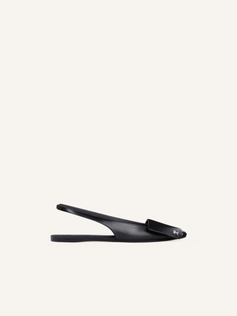 courrèges FOLD LEATHER SLINGBACK BALLERINAS