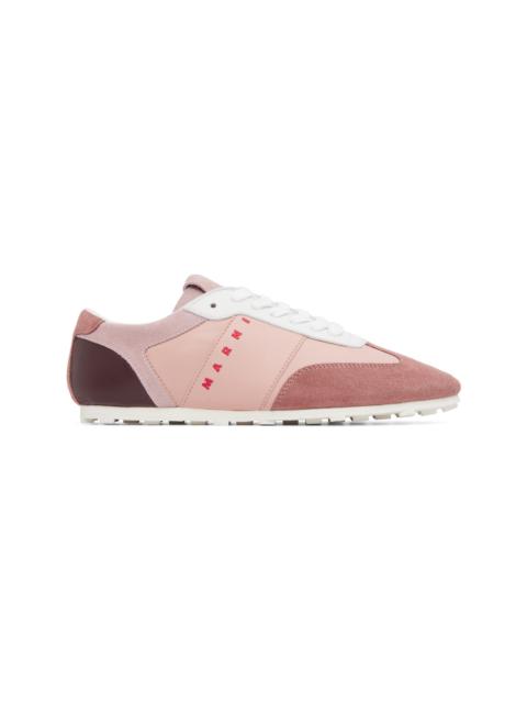 Marni Pink Leather & Suede Sneakers