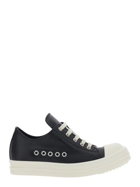 Rick Owens Rick Owens Women Black Low Top Sneakers With Round Toe In Leather Woman