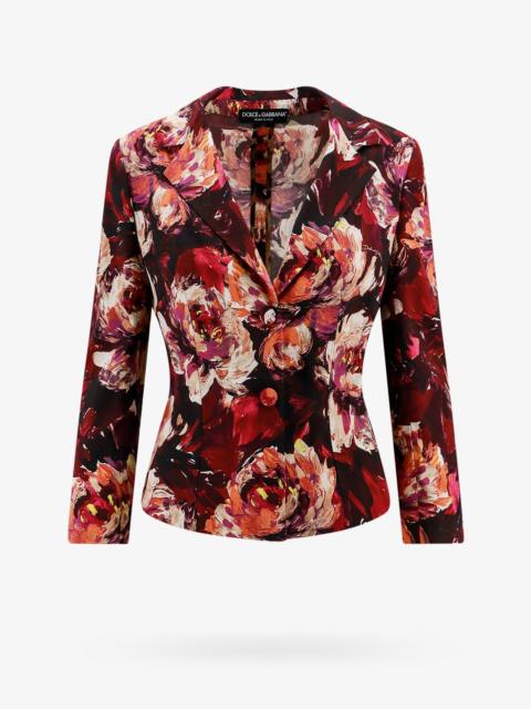 Dolce & Gabbana Dolce & Gabbana Cady Blazer Peonie Flower Print Multicolor
