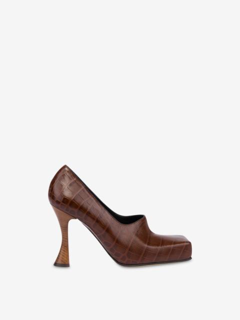 Moschino CROC-PRINT CALFSKIN PUMPS