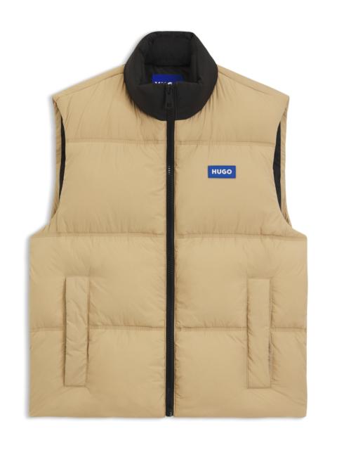 HUGO LOGO-LABEL GILET WITH WATER-REPELLENT FINISH