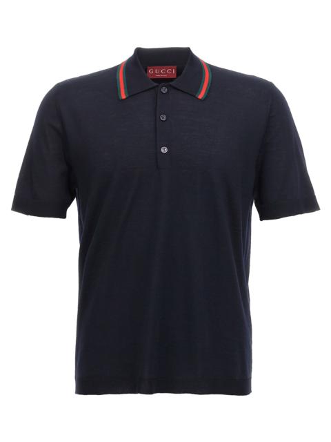 GUCCI Gucci Men Web Ribbon Polo Shirt