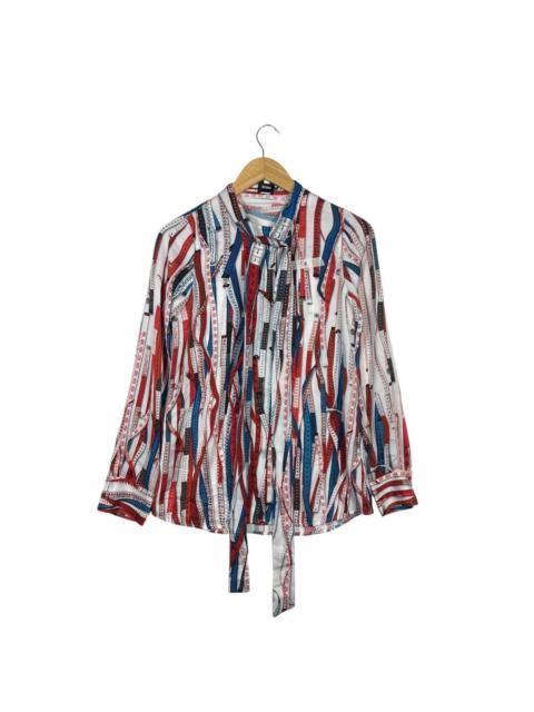 Jean Paul Gaultier Jean Paul Gaultier Tape Measure Print Blouse Bow Tie Top