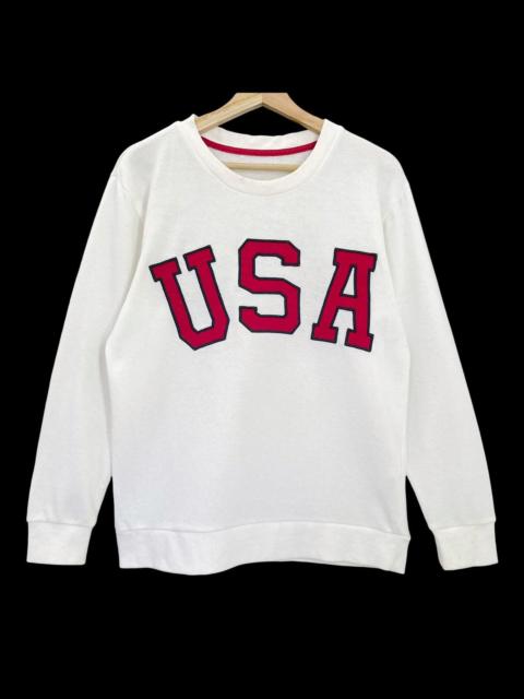 Other Designers Japanese Brand - USA Spellout Embroidered Big Logo Crewneck Sweatshirt Size M