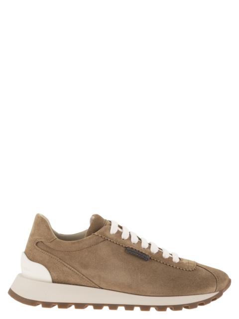 Brunello Cucinelli Brunello Cucinelli Women Suede Runners With Shiny Tab