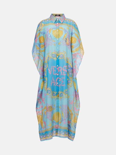 VERSACE Underwater Barocco cotton and silk beach cover-up