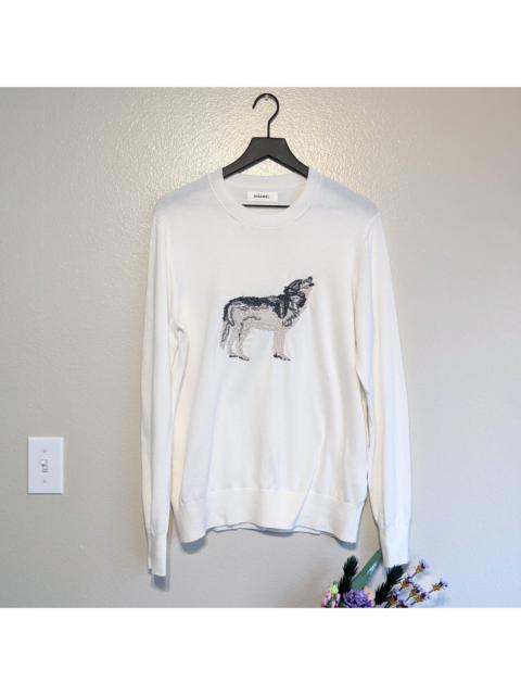 Other Designers Digawel - Embroidered Wolf White Sweater