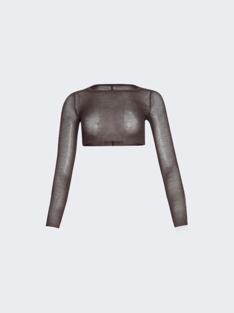 Rick Owens Long Sleeve Crop Top Macassar