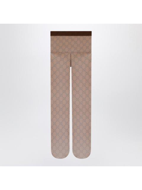 GUCCI Gucci Brown Nylon Tights With Gg Print Women