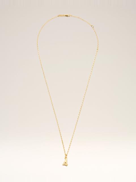 AMI Paris GOLD BRASS HAMMERED "4" PENDANT NECKLACE