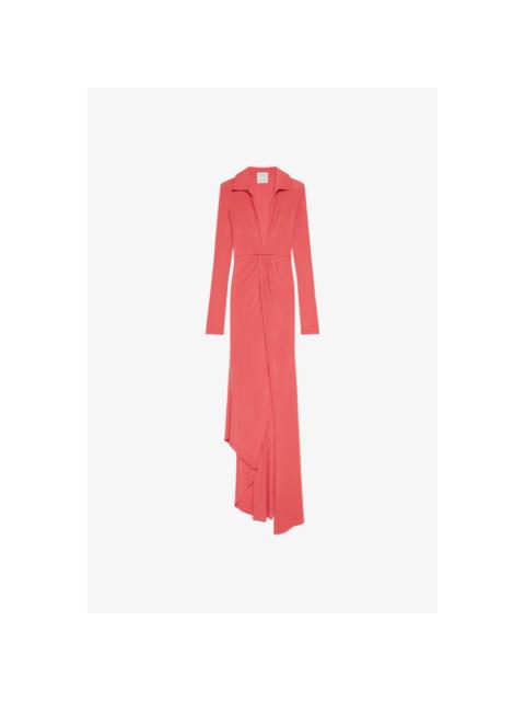 Givenchy Givenchy Long Sleeve Draped Dress Coral