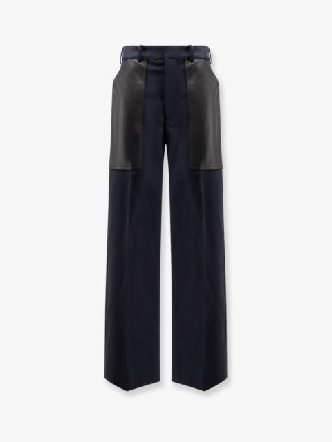 Bottega Veneta Bottega Veneta Cotton And Wool Trousers With Leather Inserts