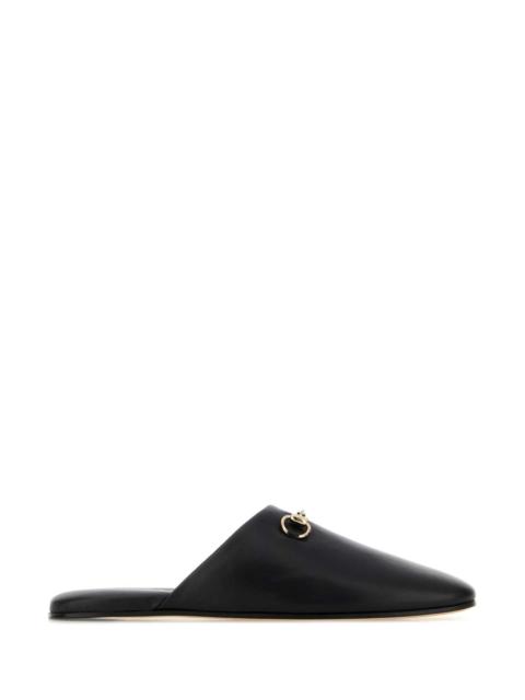 GUCCI Gucci Women Black Nappa Leather Slippers