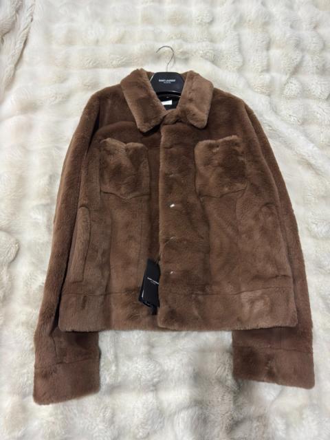 SAINT LAURENT Saint Laurent (YSL) Brand New Caramel Teddy Faux Fur Jacket