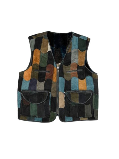 Other Designers Japanese Brand - Vintage Patch Work Leather Vest Shearling