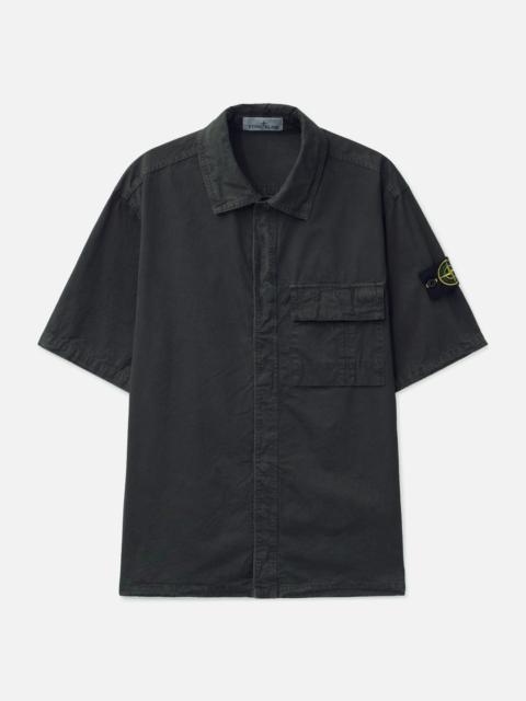 Stone Island BRUSHED ORGANIC COTTON CANVAS 'OLD' EFFECT SHIRT