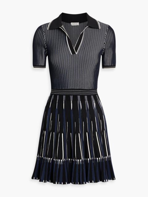 SIMKHAI Weslee striped intarsia-knit mini dress
