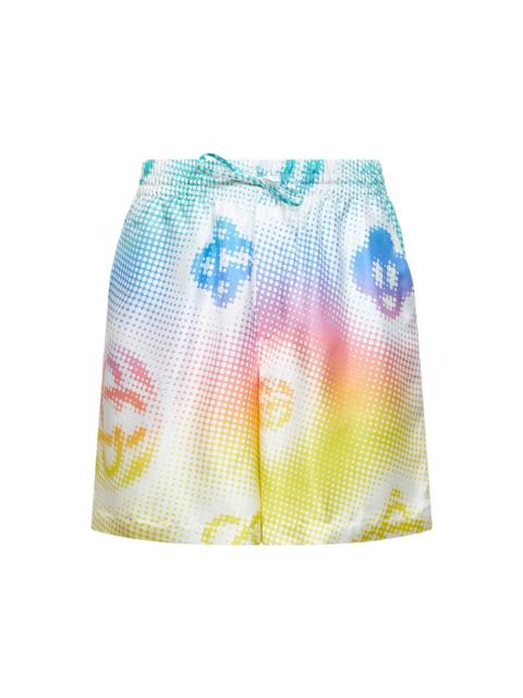 CASABLANCA Casablanca Men Multicolor Silk Satin Halftone Logo Shorts