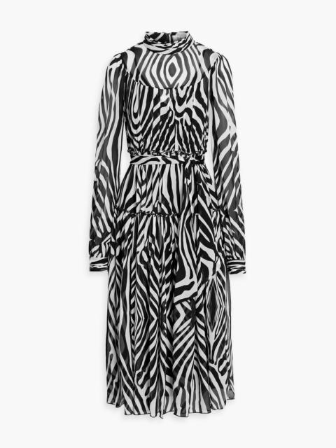 DIANE VON FURSTENBERG Kent tiered zebra-print crepon midi dress