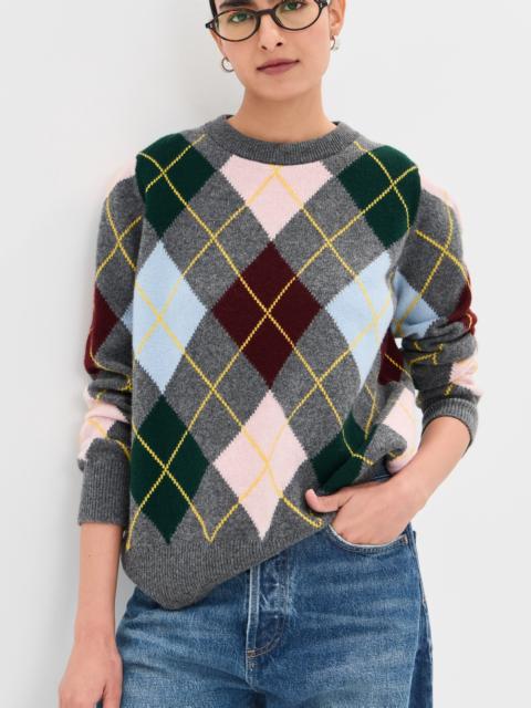 &DAUGHTER Argyle Slouch Crewneck Sweater